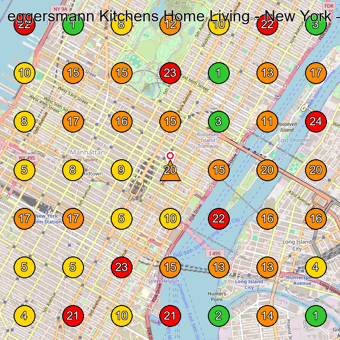 eggersmann Kitchens Home Living - New York Cabinet Maker GeoGrid ranking map for 150 E 58th St 10 FL New